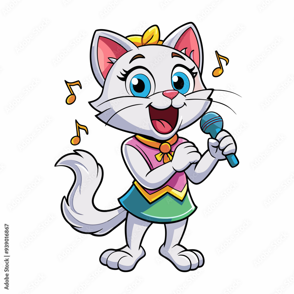 Singing cat art vector illustration Singing cat art vector illustration