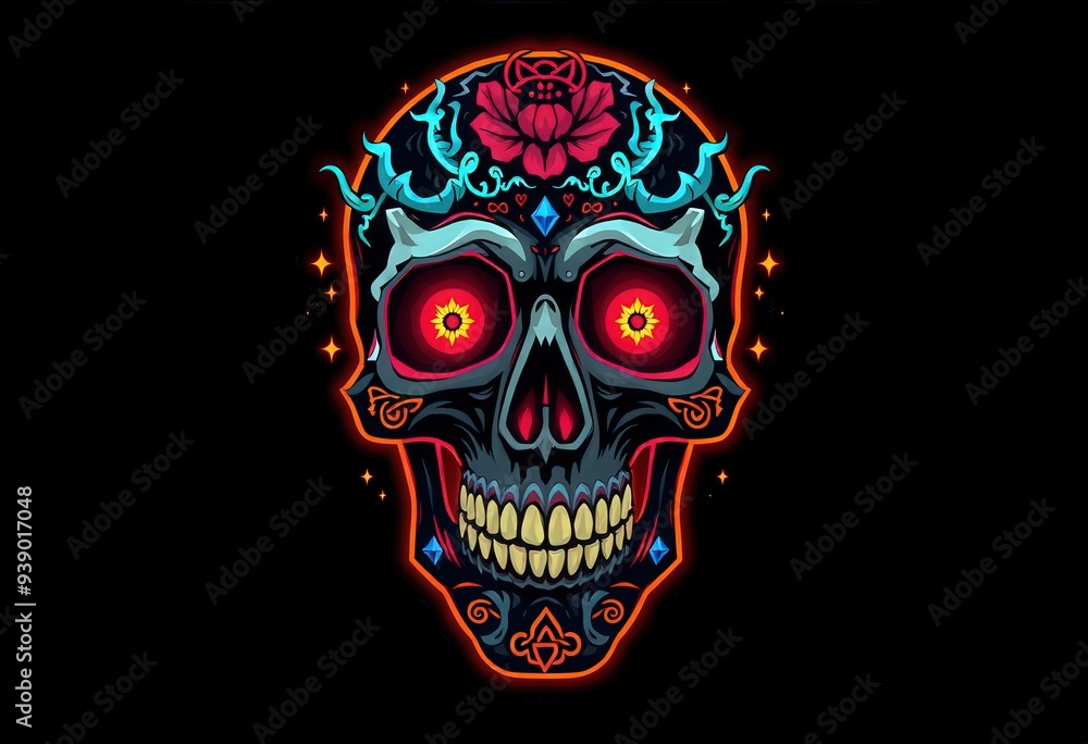 skull on black skull on black