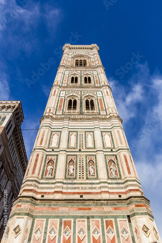 Obraz na płótnie Front of the belfry of the Santa Maria del Fiore cathedral in Florence, Italy w salonie