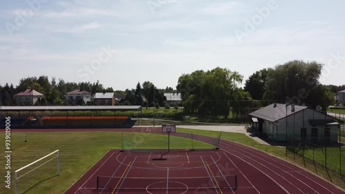 Wallpaper Mural local town stadium and empty basketball court on summer vacation day Torontodigital.ca