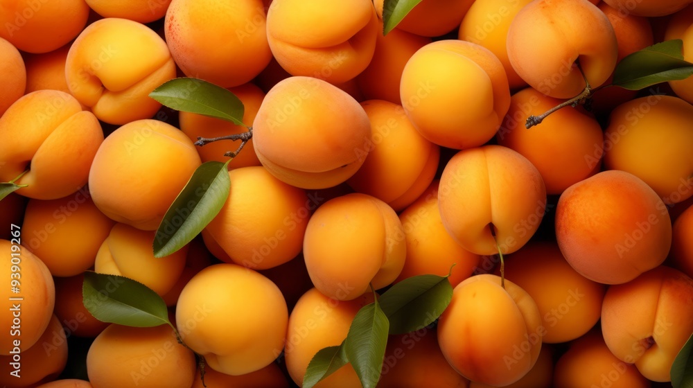 fresh ripe apricots as background, top view. ai generated art image fresh ripe apricots as background, top view. ai generated art image