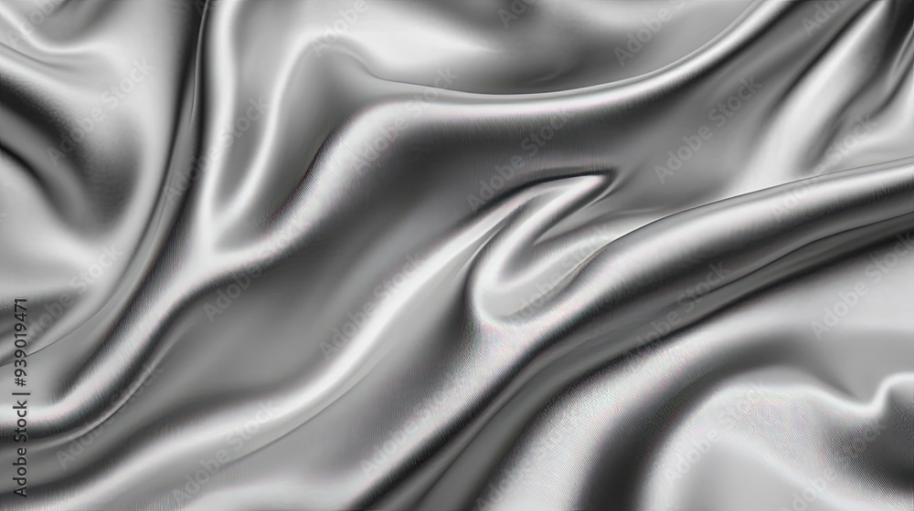 Close-up light gray satin fabric texture. Concept of gradient, luxury, fabric curve, fashion, fibers, and textiles. Wavy satin for texture background. Generative ai Close-up light gray satin fabric texture. Concept of gradient, luxury, fabric curve, fashion, fibers, and textiles. Wavy satin for texture background. Generative ai