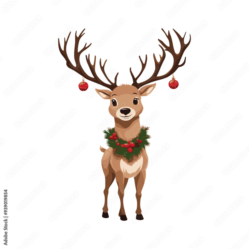 Fototapeta premium Jolly Deer with Christmas Ornaments