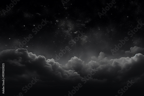 Starry Night Sky with Clouds