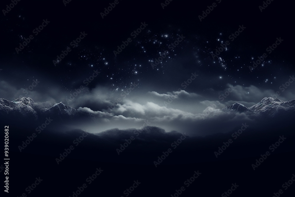 Starry Night Sky with Clouds Starry Night Sky with Clouds