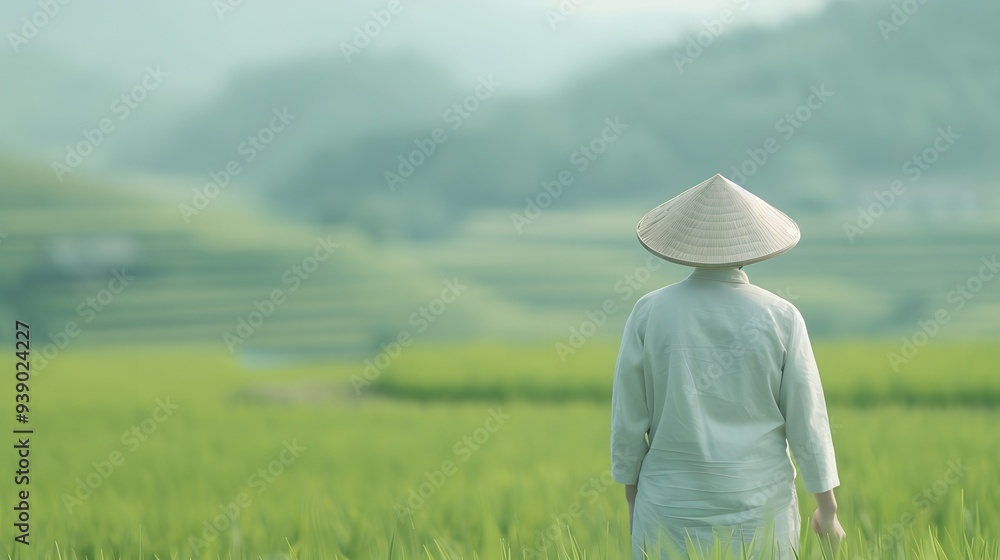 Grain in Ear Season in China, Lush Rice Fields and Agricultural Harvest Landscape Grain in Ear Season in China, Lush Rice Fields and Agricultural Harvest Landscape