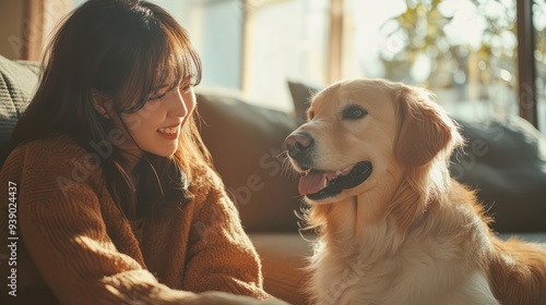 A family enjoying quality time playing with their pet dog in a cozy living room, capturing the essence of pet care at home.