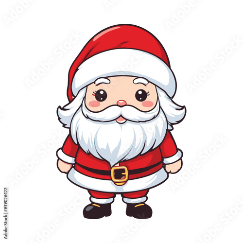 Cute Santa Claus in Red Suit with Belt