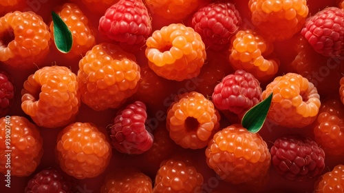 Lots of fresh salmonberries. ai generated art image photo