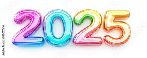 Colorful 3D Text for New Year 2025