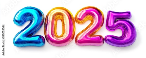 Colorful 3D Text for New Year 2025