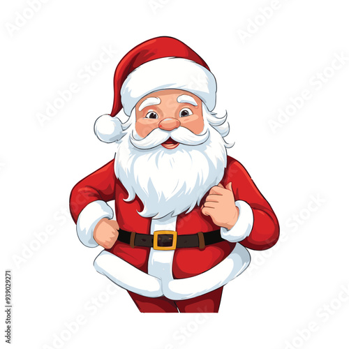 Jolly Santa Claus with Cheerful Smile and Festive Attire