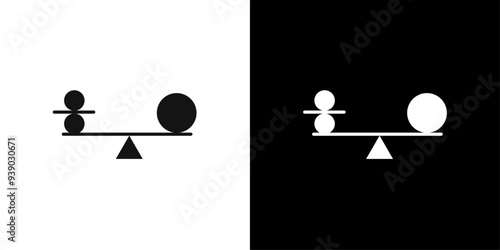 balancing icon flat line symbol set.