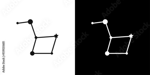 Big dipper icon flat line symbol set.