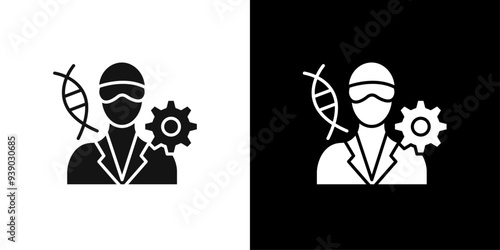 Biomedical engineer icon flat line symbol set.