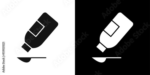 cough syrup icon flat line symbol set.
