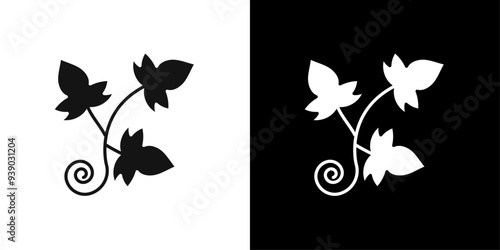 English ivy icon flat line symbol set.