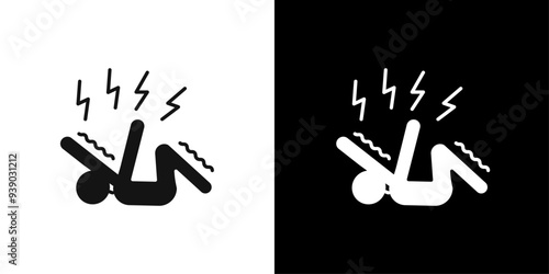 Epilepsy icon flat line symbol set.