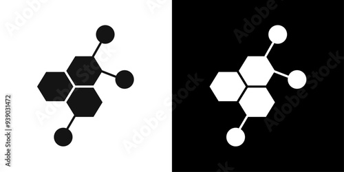 Hormones icon flat line symbol set.