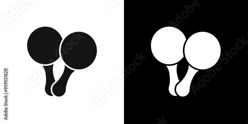 Maracas icon flat line symbol set.