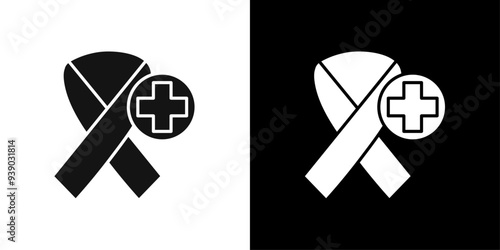 Oncology department icon flat line symbol set.
