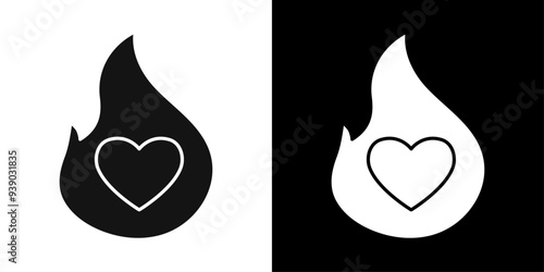 Passion icon flat line symbol set.