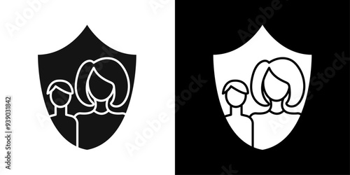 Parental control icon flat line symbol set.
