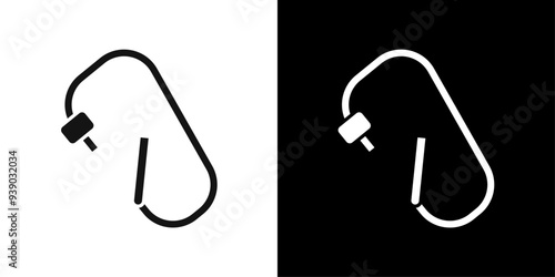 Rope Hook icon flat line symbol set.