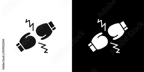 Rivalry icon flat line symbol set.