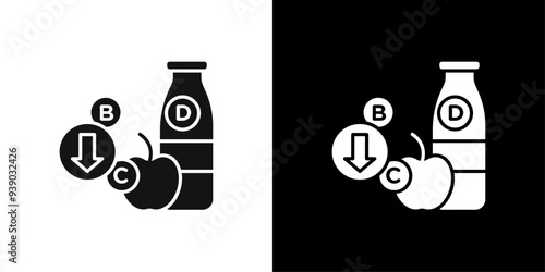 Vitamin deficiency icon flat line symbol set.