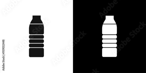 water bottle icon flat line symbol set.