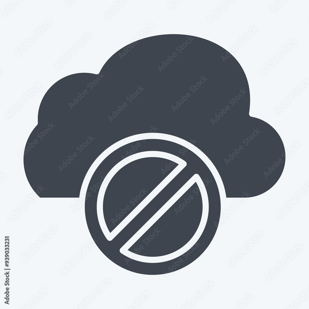 Icon Cloud Block. related to Network symbol. glyph style. simple illustration Icon Cloud Block. related to Network symbol. glyph style. simple illustration