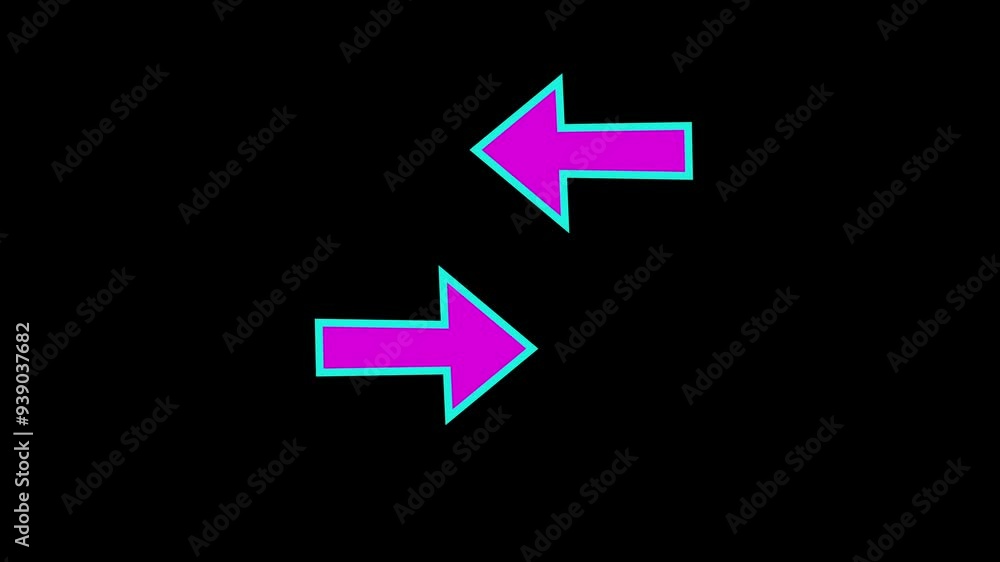 gradient arrow icon animation on black background. 4k right and left arow icon gradient arrow icon animation on black background. 4k right and left arow icon