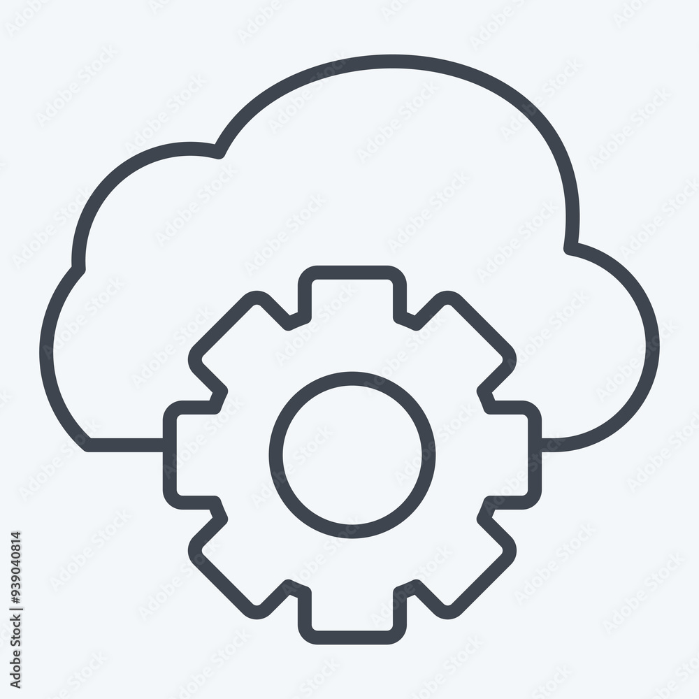 Icon Cloud Management. related to Network symbol. line style. simple illustration Icon Cloud Management. related to Network symbol. line style. simple illustration