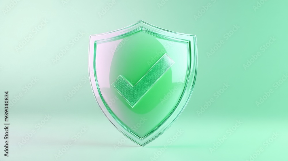 A green shield with a check mark on it A green shield with a check mark on it
