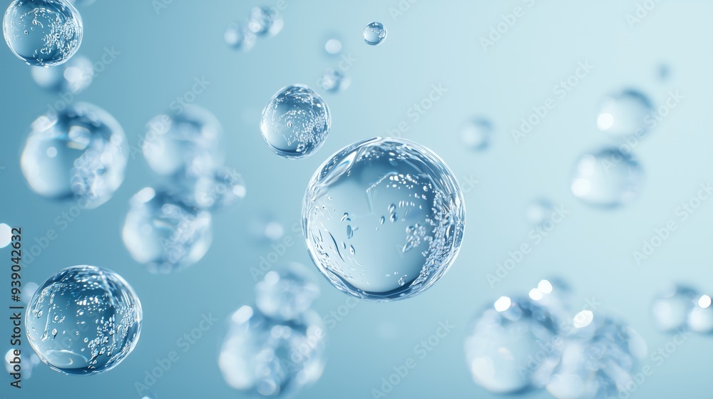 water drops in light blue background water drops in light blue background