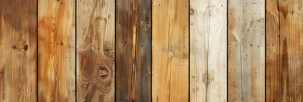 Fototapeta premium Natural Wood Grain: A rustic wooden panel in natural tones, complementing any nature-inspired office design.