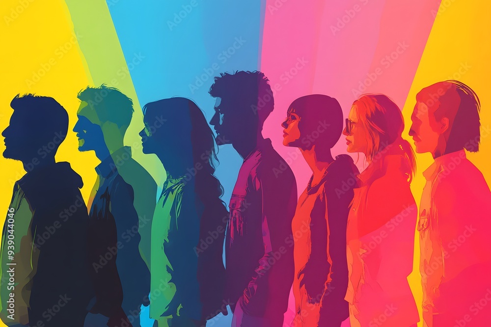 colorful pop art of people colorful pop art of people