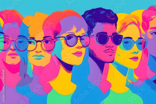 colorful pop art of people
