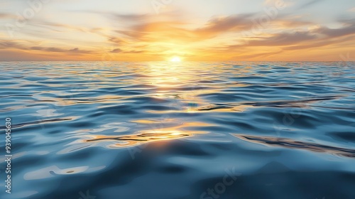 Serene waters reflecting a vibrant sunset, creating a tranquil atmosphere for relaxation and contemplation