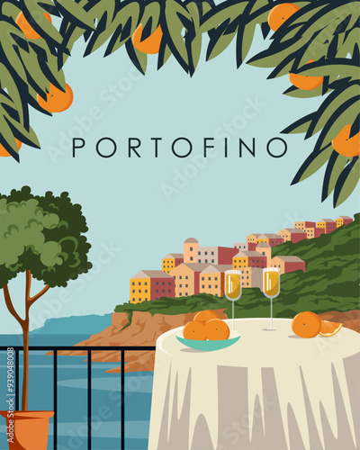 Portofino travel poster
