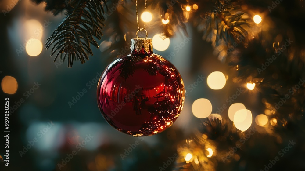 Christmas Ornament Hanging on a Christmas Tree Christmas Ornament Hanging on a Christmas Tree
