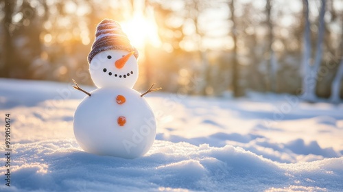 Smiling Snowman In A Winter Wonderland