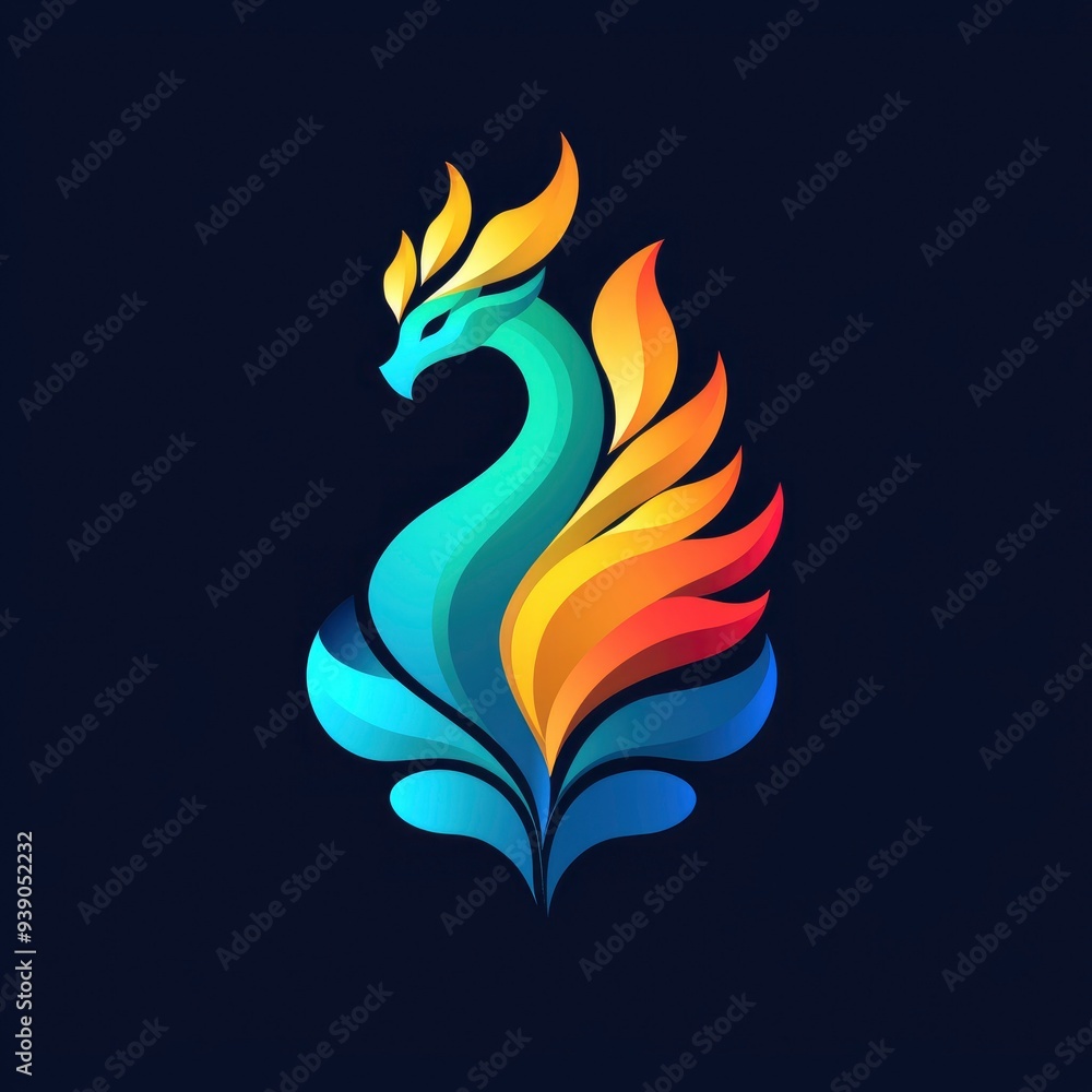 Abstract Colorful Dragon Logo Design Abstract Colorful Dragon Logo Design