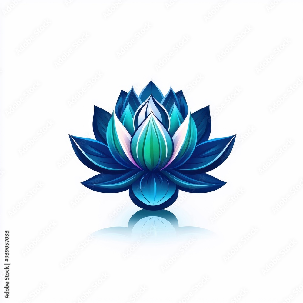 Blue Lotus Flower with White Background Blue Lotus Flower with White Background