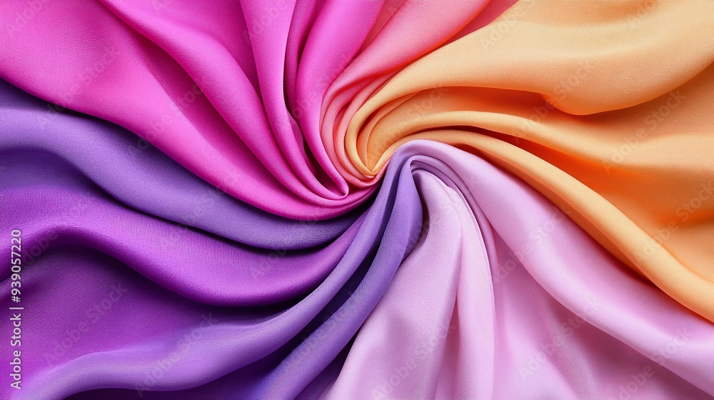 Obraz premium Colorful Silk Fabric Swirl.
