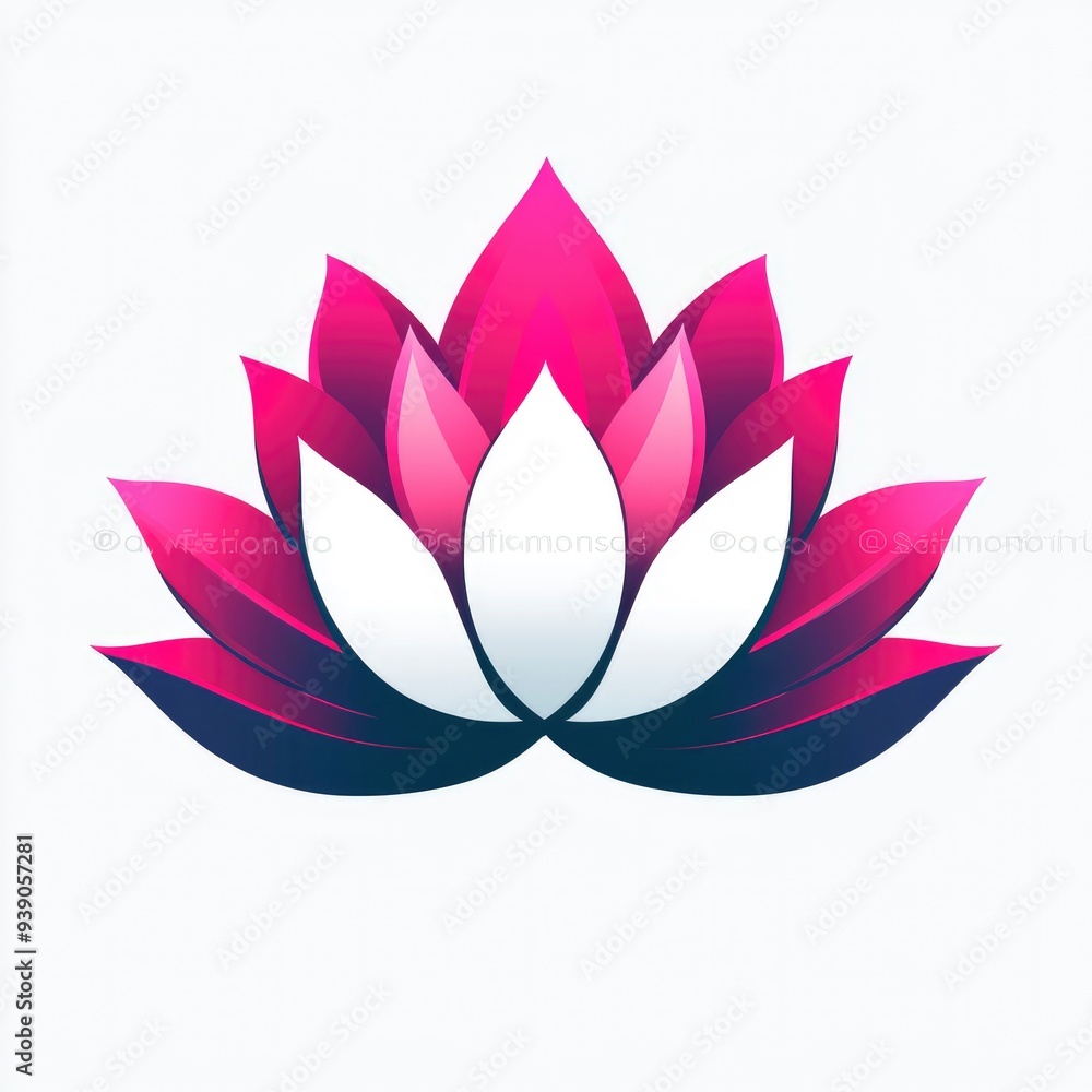 Pink and White Lotus Flower Design Pink and White Lotus Flower Design