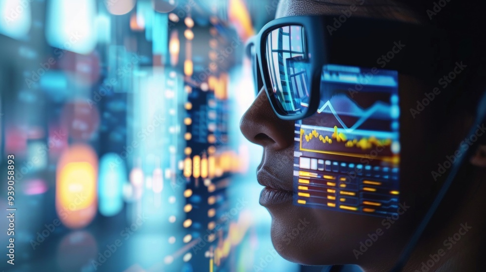 Imagine a scenario where financial analysts use augmented reality (AR) glasses or contact lenses to overlay financial data and charts onto their real-, AI Generative Imagine a scenario where financial analysts use augmented reality (AR) glasses or contact lenses to overlay financial data and charts onto their real-, AI Generative