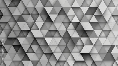 Grayscale geometric pattern consisting of various shades of gray, with a multitude of triangles in different sizes and orientations