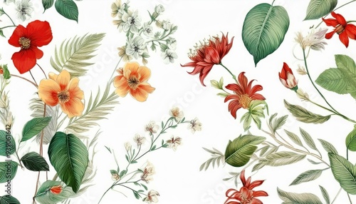 Wallpaper Mural background with flowers Torontodigital.ca